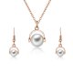 Two-piece Earrings Alloy Inlaid Pearl Jewellery Set