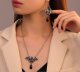 Fashion Exaggerated Black Bat Necklace Suit