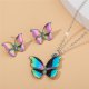 Alloy Gradient Butterfly Necklace And Earrings Set