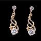 Two-piece Zircon Crystal Pendant Earrings